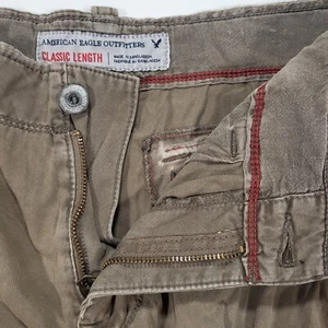 American Eagle Classic Length Distressed Men's 30 Brown Khaki Cargo Shorts - Picture 1 of 14