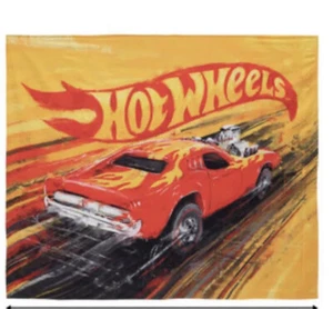 Hot Wheels Tapestry Wall Decor Hanging Man Cave Red Flames New 60” x 51”MSRP $59 - Picture 1 of 4