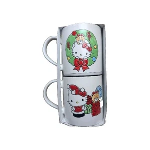 NEW! Hello Kitty Coffee Cups Mugs Set Of 2 Ceramic Oversized 4+Inch Height jan25 - Picture 1 of 11