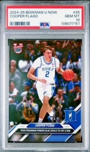 PSA 10 Cooper Flagg RC 2024-25 Bowman U Now #25 Powers Duke to Top-5 Win PR/4150 - Picture 1 of 2