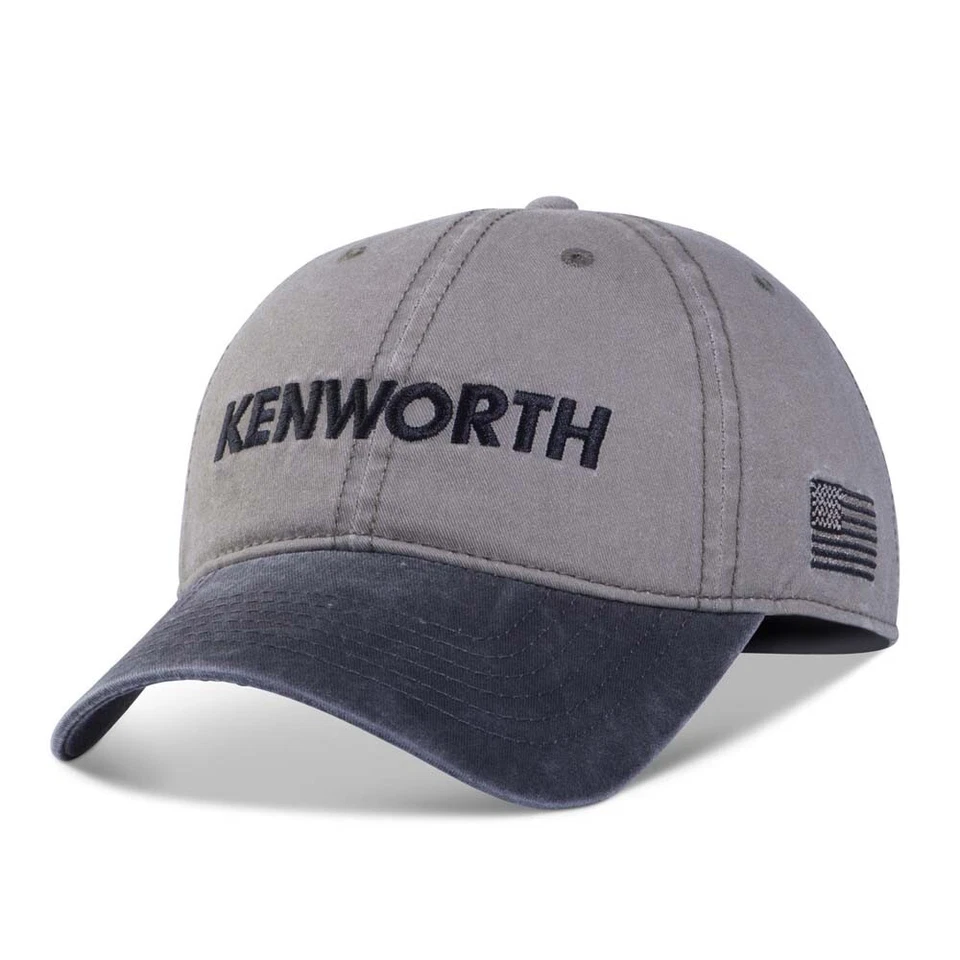 Gorra bandera sarga camión Kenworth Motors marca denominativa bordada y sombrero bandera de EE. UU. Foto 1 de 1