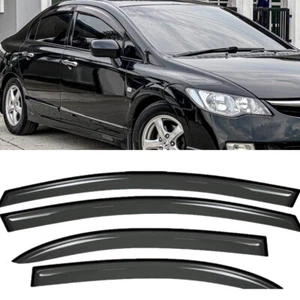 Ventana deflectora de viento de montaje exterior 4 piezas para Honda Civic 2006-2011 sedán de 4 puertas - Imagen 1 de 8