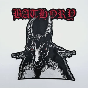 Parche trasero bordado con logotipo rojo de cabra vieja de Bathory - Imagen 1 de 2