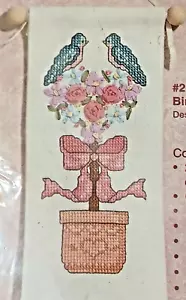 Janlynn Ribbon Embroidery Bluebirds Spring KIT Birds in Topiary #21-06 Banner - Picture 1 of 7