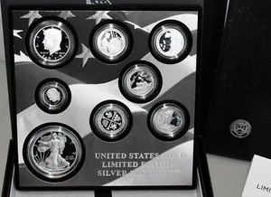 Juego de 8 monedas de prueba de plata edición limitada 2019 S Estados Unidos Mint con caja y certificado de autenticidad - Imagen 1 de 7