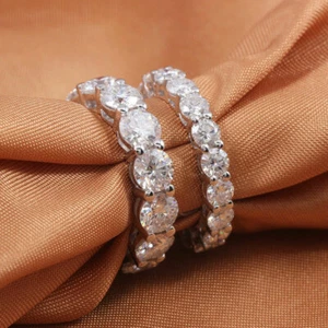 3 Kt Memory Ring Diamant Memoirering Versprechen Ehepaar Weißgold-Finish Silber - Bild 1 von 6