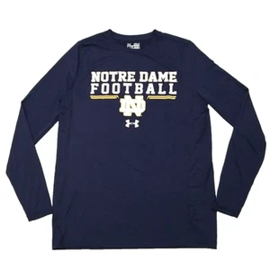 Under Armour Notre Dame Fighting Irish Performance Shirt Mens SM Blue Heat Gear - Picture 1 of 7