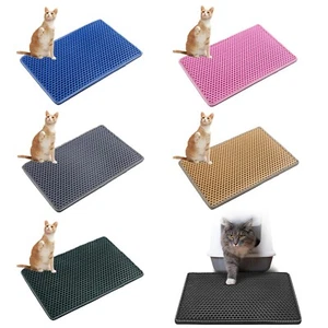 Cat Litter Mat Double Layer Mat with MiLi Shape Scratching Waterproof 21''x14'' - Picture 1 of 29