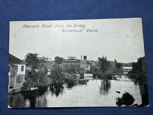 Postal de Kennebunkport, ME 1908 - Monsam River from Bridge - Imagen 1 de 2