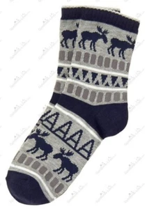 Gymboree Boys Socks M shoe sz 13-2 Buffalo Lodge Moose Socks NWT Fair Isle - Picture 1 of 2