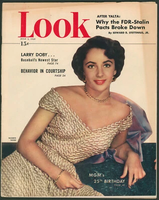 LOOK Magazine July 5 1949 Elizabeth Taylor~MGM's 25th Birthday ~FDR-Stalin - Image 1 of 2