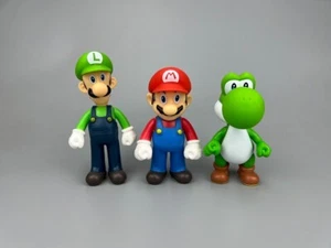 3Pcs / set Super Mario Bros PVC Action Figure Toy Luigi Mario Yoshi Doll Gift 5" - Picture 1 of 2