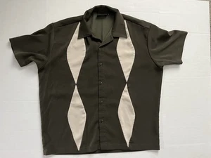 Steady Clothing Diamond Duo Rockabilly Bowling camicia abbottonata verde taglia XL - Foto 1 di 4