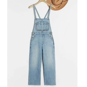 Joes Jeans Overalls Women Large Wide Leg Crop Denim Blue Captivate Anthropologie - Picture 1 of 6
