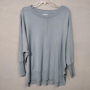 Suéter Pullover Maravilloso Para Mujer Manga M Dolman Azul Claro Mezcla Rayón Lujo - Imagen 1 de 12
