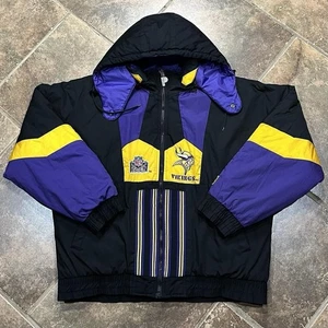 Vintage Pro Player NFL Minnesota Vikings Football Puffer Jacket Men’s Large - Picture 1 of 7