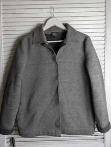 Vintage Laura Ashley Faux Grey Sheepskin Suede Sherpa Jacket Coat Sz Med - Picture 1 of 7