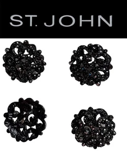 Botones de repuesto de cristal de filigrana negro tono negro St John Knits (0,75 pulgadas) - Imagen 1 de 1