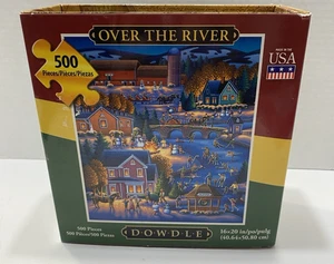 Neu Over the River Eric Dowdle Volkskunst Puzzle USA Urlaub 500 Stck. Winterszene - Bild 1 von 7