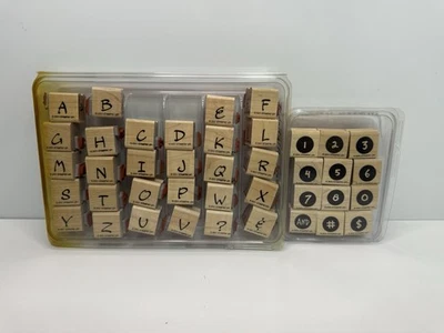 Stampin’ Up! Juegos de sellos de goma con letras y números del alfabeto montados en madera A-Z 0-9 Foto 1 de 4