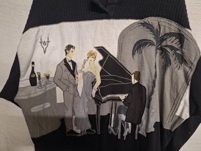 Together Long Sleeve Shirt Womens XL  Black Piano Music Wine Foto 1 de 4