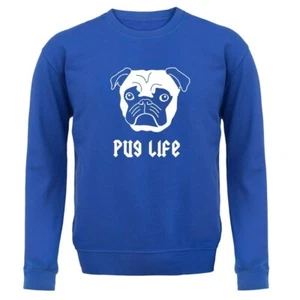 Pug Life - Kids Hoodie / Sweater - Pugs Dog Dogs Funny Pet Puppy Breed Love - Picture 1 of 11