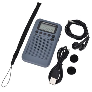Pocket AM FM Radio LCD Digital Radio-frequency Display Rechargeable Mini Radio - Picture 1 of 6