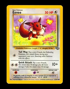 1999 Pokemon EEVEE Jungle MISPRINT Unlimited Edition INK ERROR Non Holo 51/64 EX - Picture 1 of 4