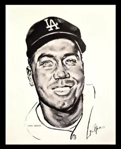 1958-60 Ritratto L.A. Dodgers - Duca Snider (HOF) di Nicholas Volpe - RARO - Foto 1 di 1