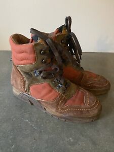 Vintage Buffalino High Top Ankle Hiking Boots Shoes Leather Multi Color 7.5