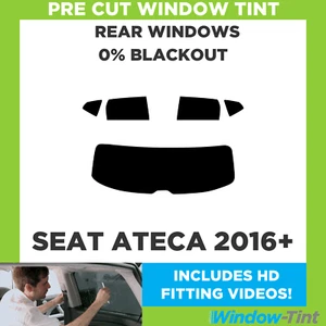 Für Seat Ateca 2016 + Vorgeschnittene Scheibentönung Heck 0% Blackout Folie - Picture 1 of 10