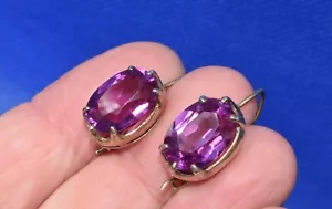 VINTAGE beautiful russian Soviet jewelry Earrings Art SILVER 875 old rare model - Picture 1 of 12