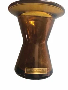 Finland MCM DANSK candle holder Brown Glass, 4 1 4 " tall - Picture 1 of 4