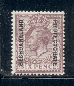 BECHUANALAND 103 SG97 MH 1926 6p purple KGV Ovpt Wmk Block Cipher CV$75 - Picture 1 of 2