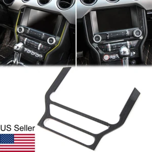 Carbon Fiber Center Console Navigation Panel Cover Trim For Ford Mustang 2018-23 - Picture 1 of 10