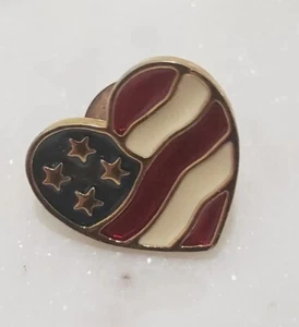 Amerikanische Flagge Anstecknadel Vintage Avon USA patriotisch 4. Juli herzförmig - Bild 1 von 4