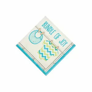 Boy Baby Clothes Beverage Napkins, Party Supplies, 16 Pieces - Picture 1 of 3