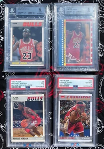 1987-88 Fleer Michael Jordan #59 PSA 8 BGS 1997 Decade 2007 LeBron Retro Mix LOT - Picture 1 of 21