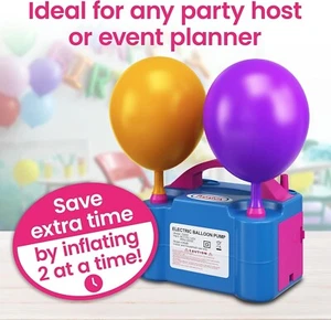 Electric Balloon Pump Dual Nozzle Inflator, 600W Air Blower for Parties - Picture 1 of 6