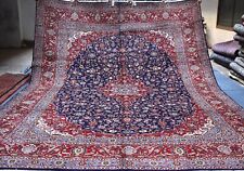 Floral Vintage Caucasian Area Rug 10x13 Blue Hand Knotted Oriental Wool Carpet