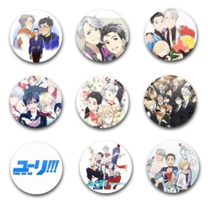 25mm 1" INCH BUTTON BADGES x9 YURI ON ICE - Foto 1 di 1