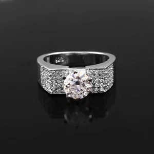 Anillo Moissanite VVS Moissanite 925 Plata Esterlina Mujer Anillo Aniversario... - Imagen 1 de 4