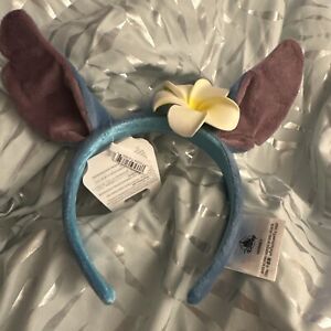 Disney Parks Stitch Velour Headband Ears Orchid Flower Adult 2023 Exclusive NEW