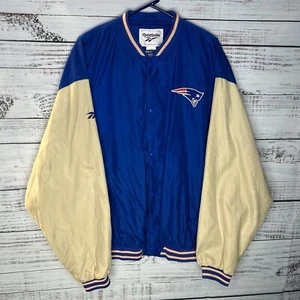 Vintage Reebok New England Patriots NFL Varsity Letterman Windbreaker Jacket 2XL - Picture 1 of 16