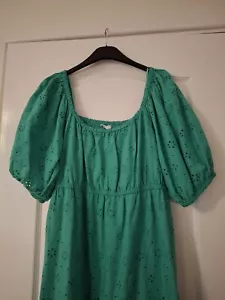 Papaya Lined Cotton Broderie Green Dress Size 16 New With Tag - Picture 1 of 5