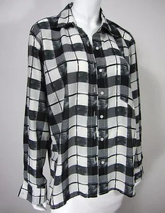 Glamorous Long Sleeve Blouse Top Size S Small Black White Checks - Picture 1 of 10