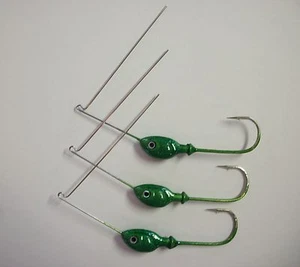 3 SPINNERBAIT HEADS 1/2oz  LIME with GREEN GLITTER - Picture 1 of 2