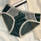 Shiny Lace Panties Women Low Rise Breathable Satin Briefs With Seamless Design