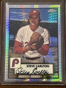 2021 Topps Chrome Platinum Anniversary Steve Carlton Prism Refractor SP No. 677