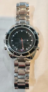 MEN'S US POLO ASSN ANALOG/DIGITAL SPORT WATCH SILVER TONE BAND US8211 ALARM R5 - Picture 1 of 9